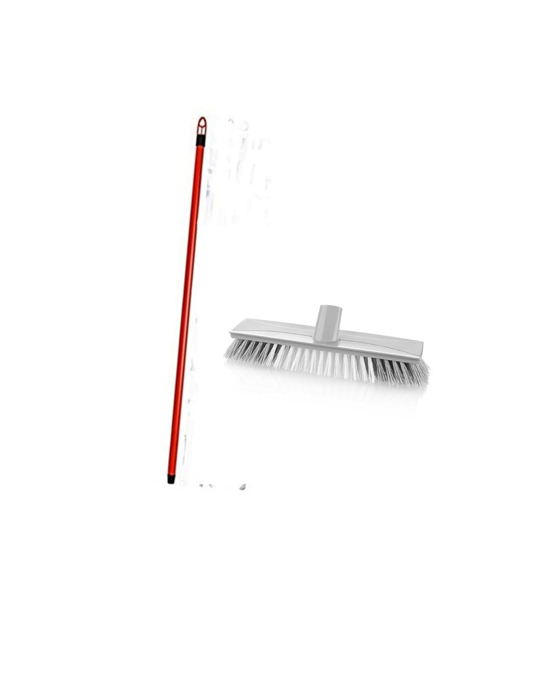 Tough Floor Brush with red stick 250x65x80mm-TP-503+TP-610