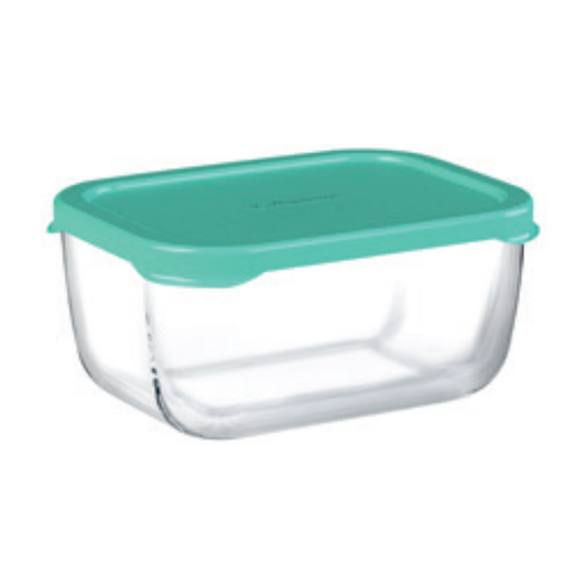 Pasabahce Snow Box Food Container Green Lid 420mls - 53733