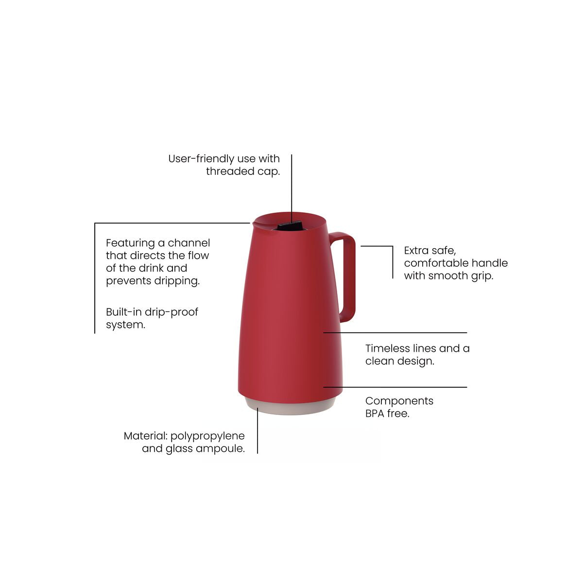 Thermal Carafe Maroon 500ml - 61636/056
