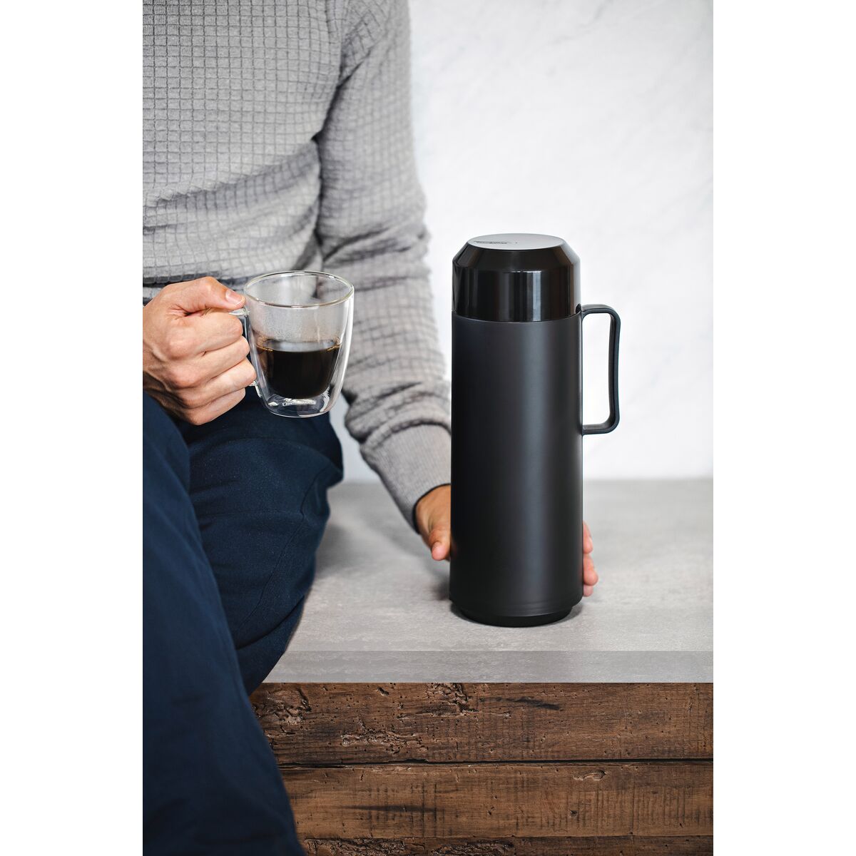 Vacuum Insulated Bottle Black 1L - 61637/503