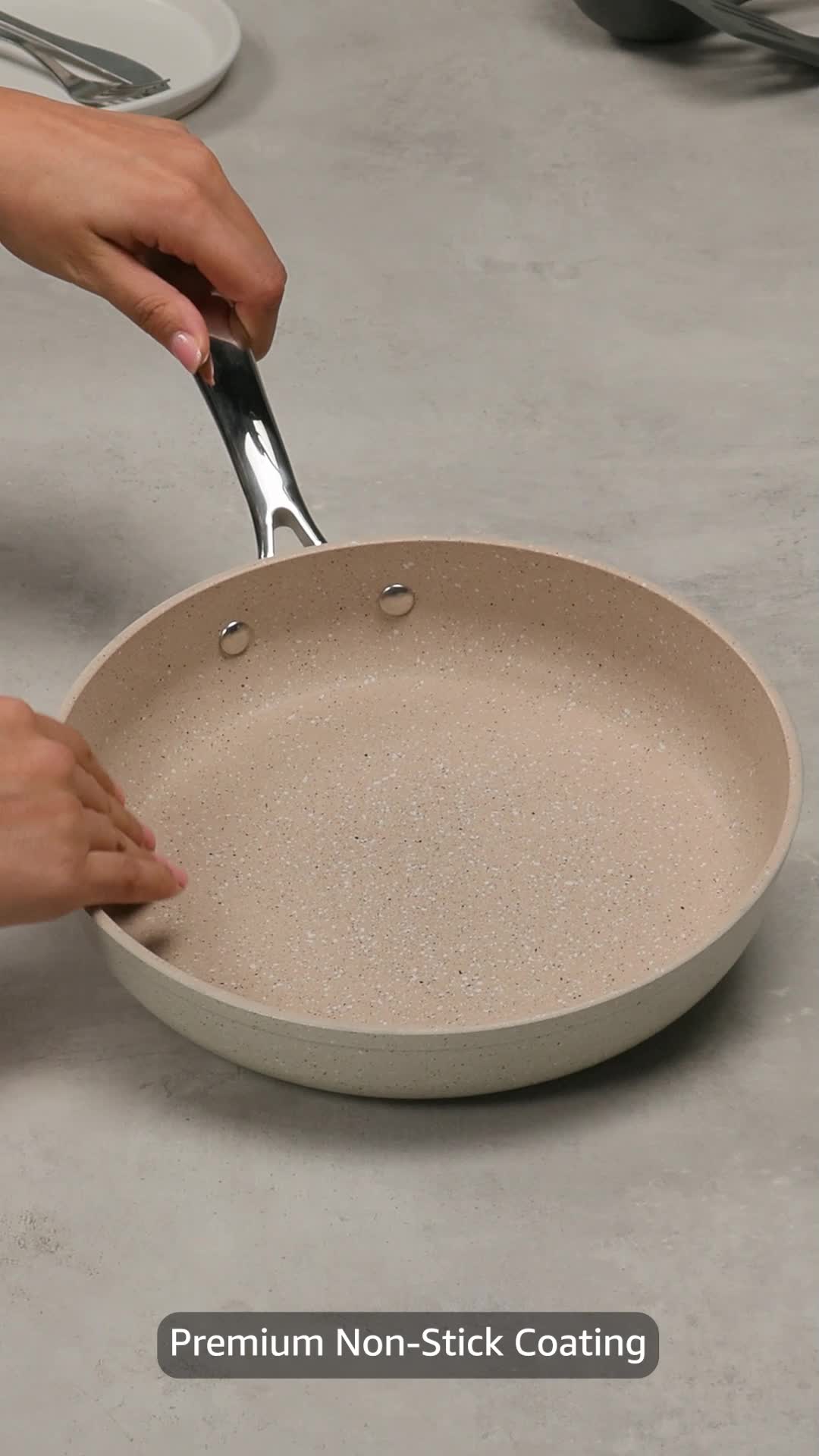 Korkmaz Granita Aluminium Frypan with Lid 30x6cm-4L-A1896
