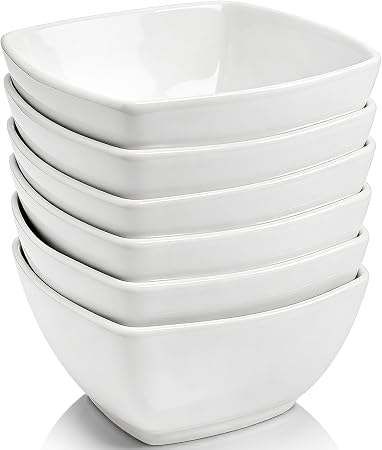 Serving Bowl White Square Round Corner 6 pcs Set- FXW60