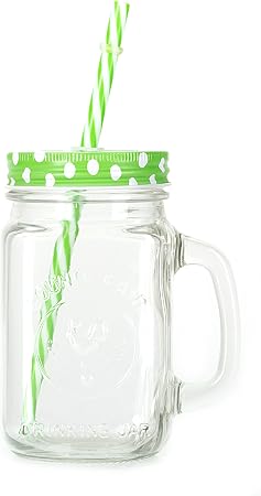 Mason Jar With Lid & Straw 450ml-447-3