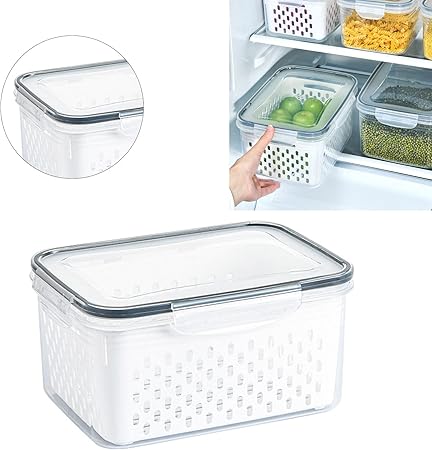 Sealed Drain Rectangular Food Storage 3 Pcs Set R-8717