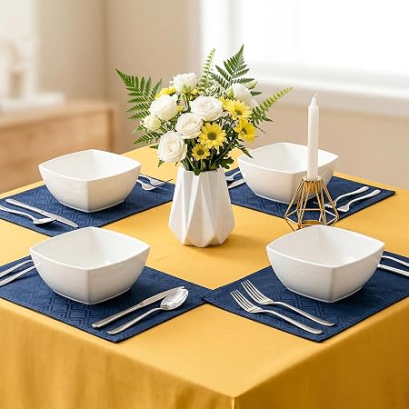 Serving Bowl White Square Round Corner 6 pcs Set- FXW60