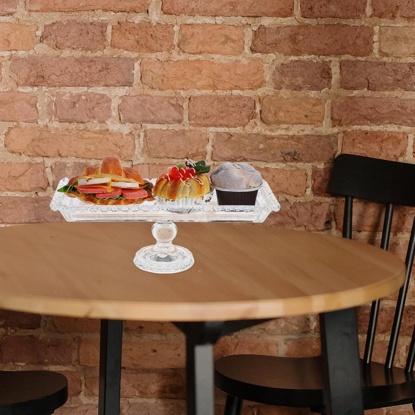 GLASS FOOTED PLATTER HIGH BASE - TF2046-J