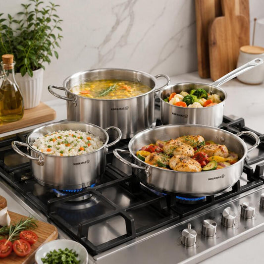 Korkmaz Proline 9 pcs Cookware Set Satin- A1150