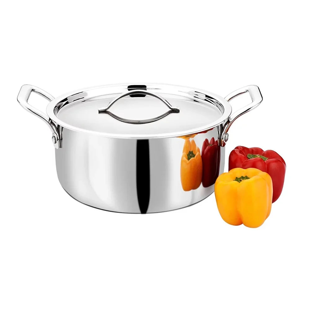 Stanless Steel Triply Casserole With Cover & Handle 18x9.3cm - TC-18