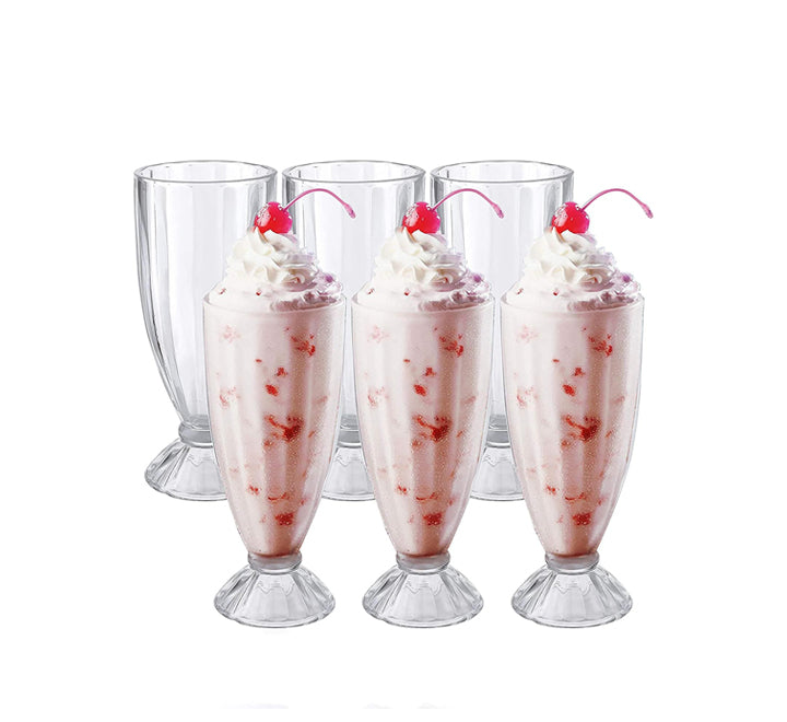 6PC MILKSHAKE GLASS 370ML  F112 -GE-181