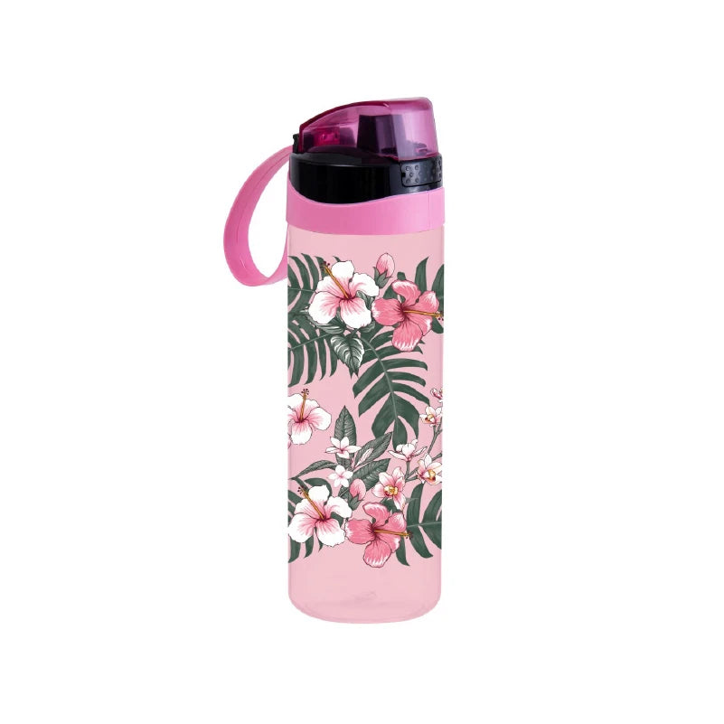 Herevin Sports Bottle PC- Pink Hibiscus Flower- 161670-080