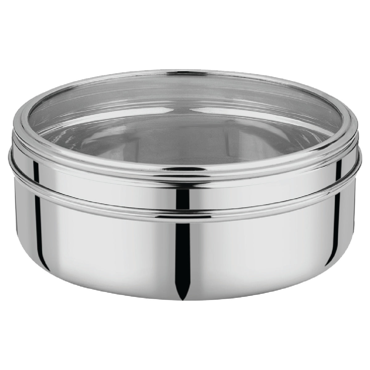 Stainless Steel Container See Through 11 (Puri Dabba) - 18.5x6cm - PD- 3PC ST (PD-11-ST)