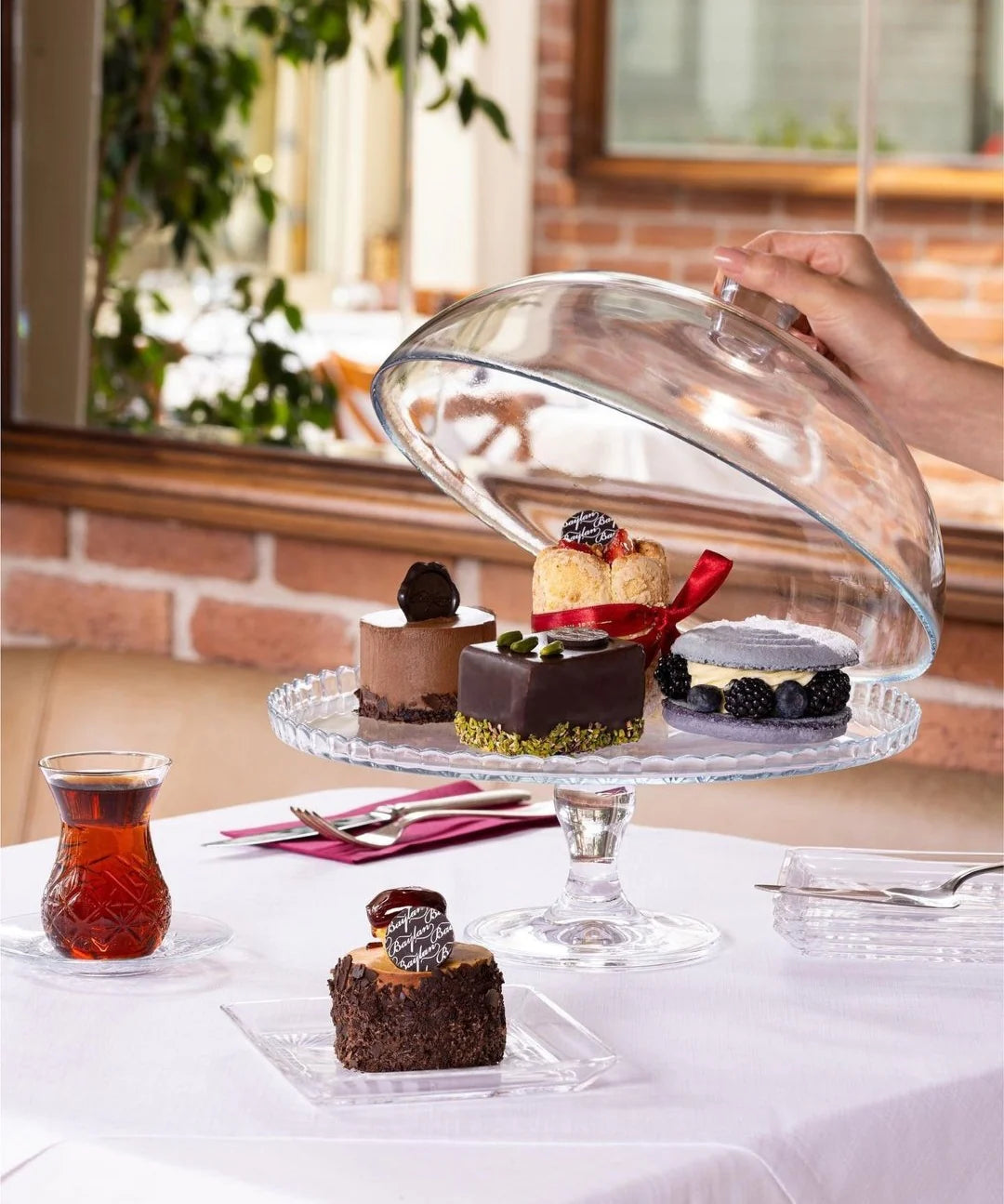 Pasabahce Patisserie Cake Dome + Service Plate - 95200