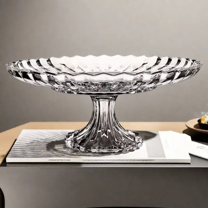 Glass Footed Platter With Gift Box-FY-Y009