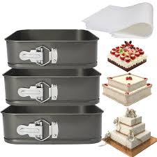 Square Cakeware 3s 20cm,22cm&24cm-3PCQ