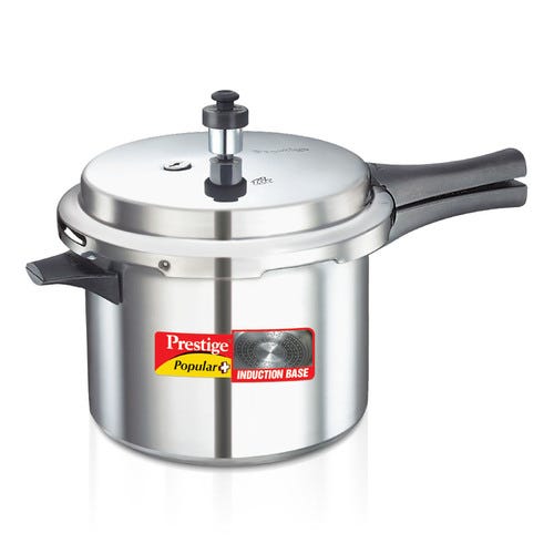 Prestige Popular Plus Virgin Aluminium Gas and Induction Compatible Pressure Cooker 5L-10203