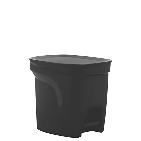 Tramontina Compact 7-Liter Trash Bin with Pedal in Black Polypropylene with Galvanized Steel Rod-92851/009
