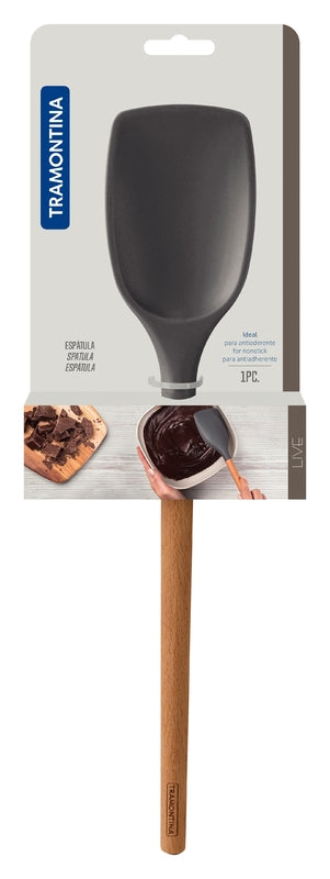 Tramontina Live gray silicone spatula with wood handle- 25735/160