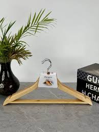 Wooden Hanger Heavy 3PC Set Light Brown- S24