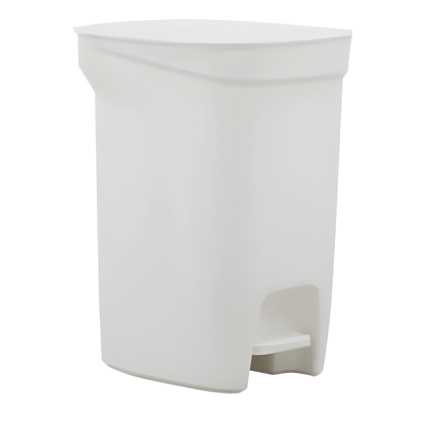 Tramontina Compact 10-Liter Trash Bin with Pedal in White Polypropylene with Galvanized Steel Rod-92852/010