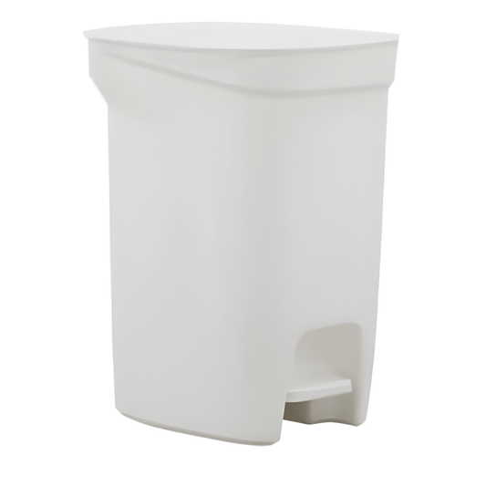 Tramontina Compact 10-Liter Trash Bin with Pedal in White Polypropylene with Galvanized Steel Rod-92852/010