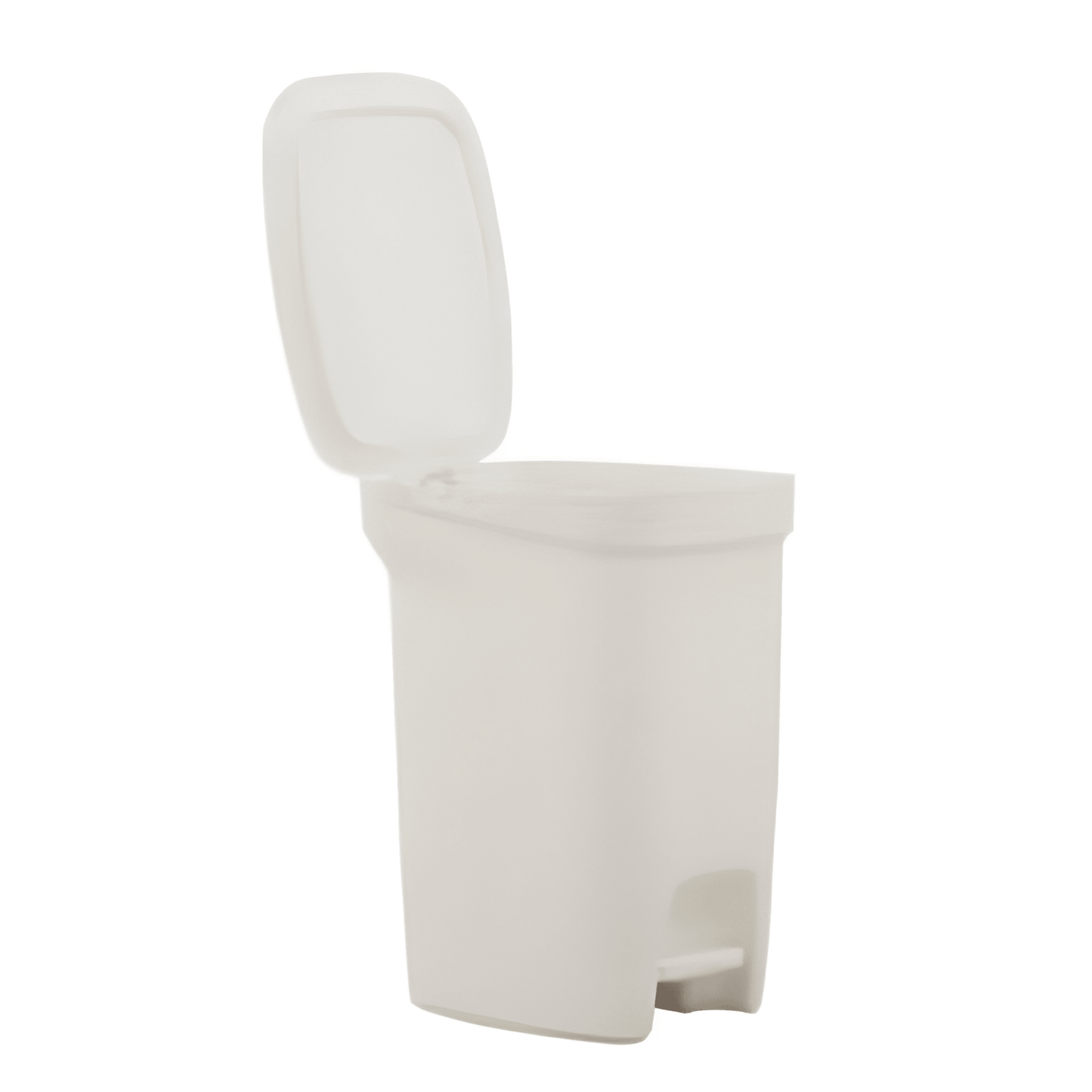 Tramontina Compact 10-Liter Trash Bin with Pedal in White Polypropylene with Galvanized Steel Rod-92852/010