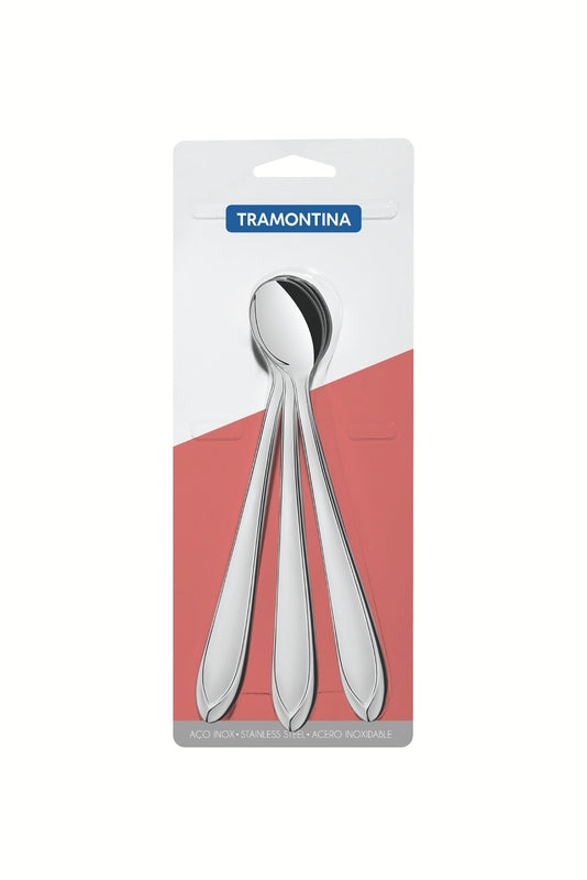 Tramontina Laguna Stainless Steel Iced Tea Spoon Set 3 Pieces with Skin Pack-66906/201