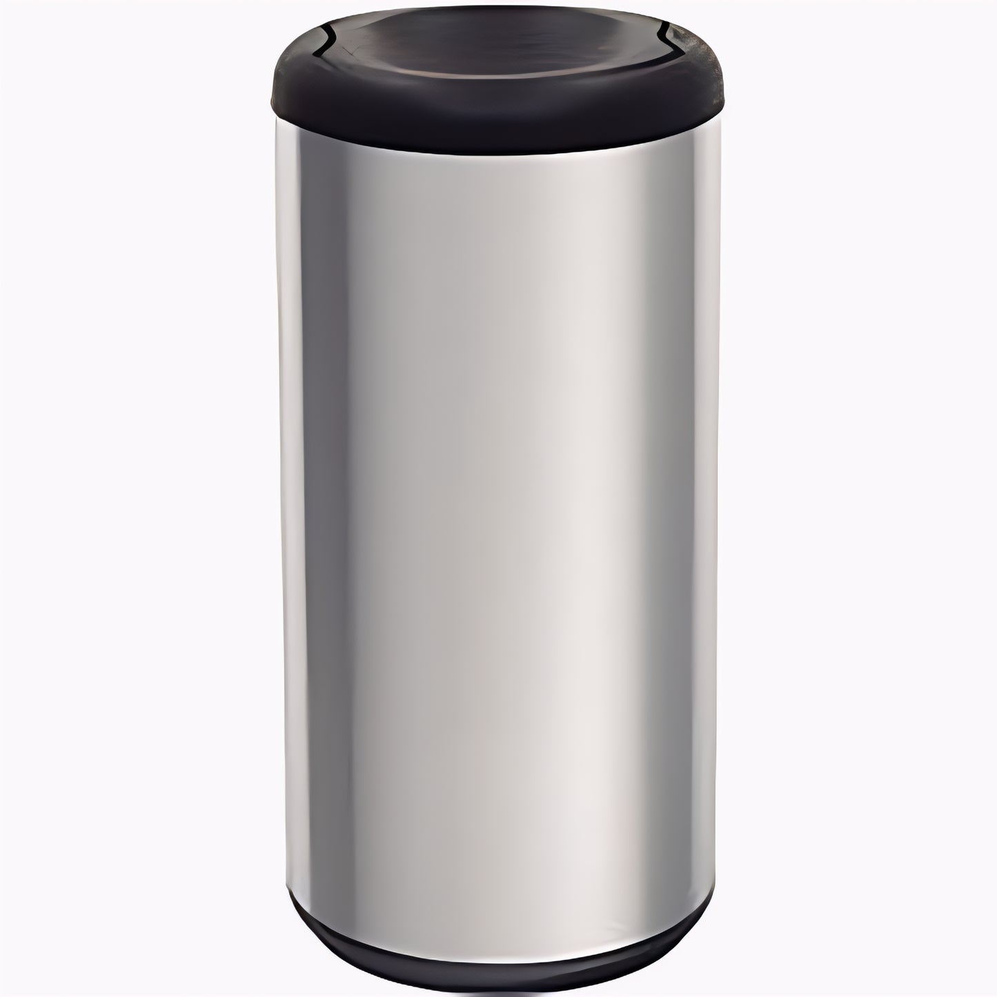 Tramontina 40L stainless steel Piemonte swing bin with a Satin finish, with a black polypropylene lid-94539/200