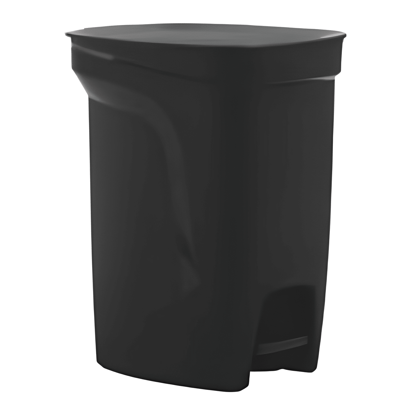 Tramontina Compact Trash Bin 10-Liter with Pedal in Black Polypropylene with Galvanized Steel Rod-92852/009
