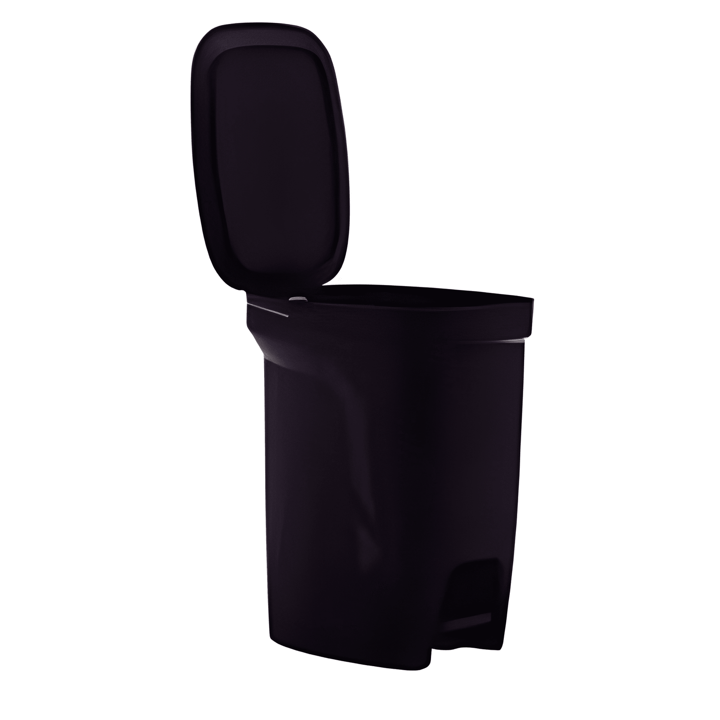 Tramontina Compact Trash Bin 10-Liter with Pedal in Black Polypropylene with Galvanized Steel Rod-92852/009