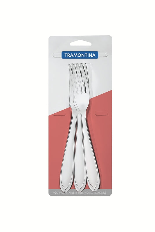 Tramontina Laguna Stainless Steel Table Fork Set 3 Pieces with Skin Pack-66906/021