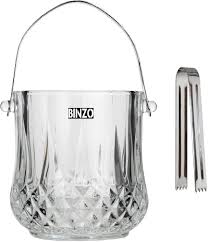 GLASS ICE BUCKET WITH CLIP WITH STEEL TONG B02 -BT003
