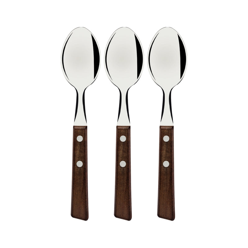 Tramontina Tradicional 3-Piece Set of Table Spoons with Stainless-Steel Blades-22203/300
