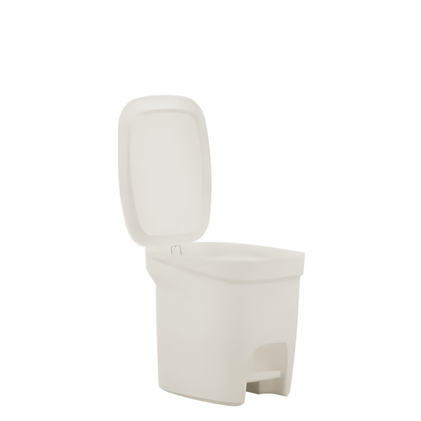 Tramontina Compact 7-Liter Trash Bin with Pedal in White Polypropylene with Galvanized Steel Rod-92851/010