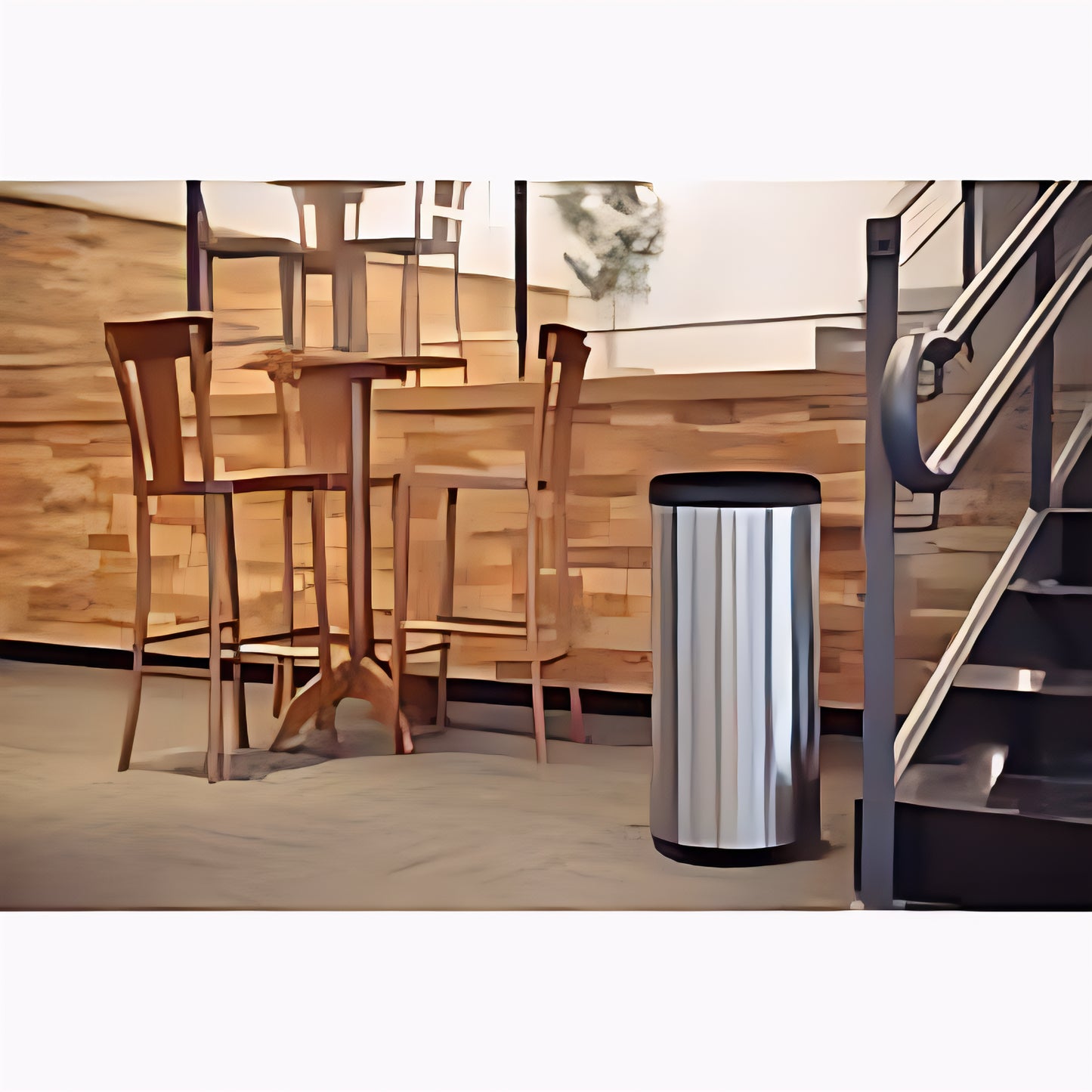 Tramontina 40L stainless steel Piemonte swing bin with a Satin finish, with a black polypropylene lid-94539/200