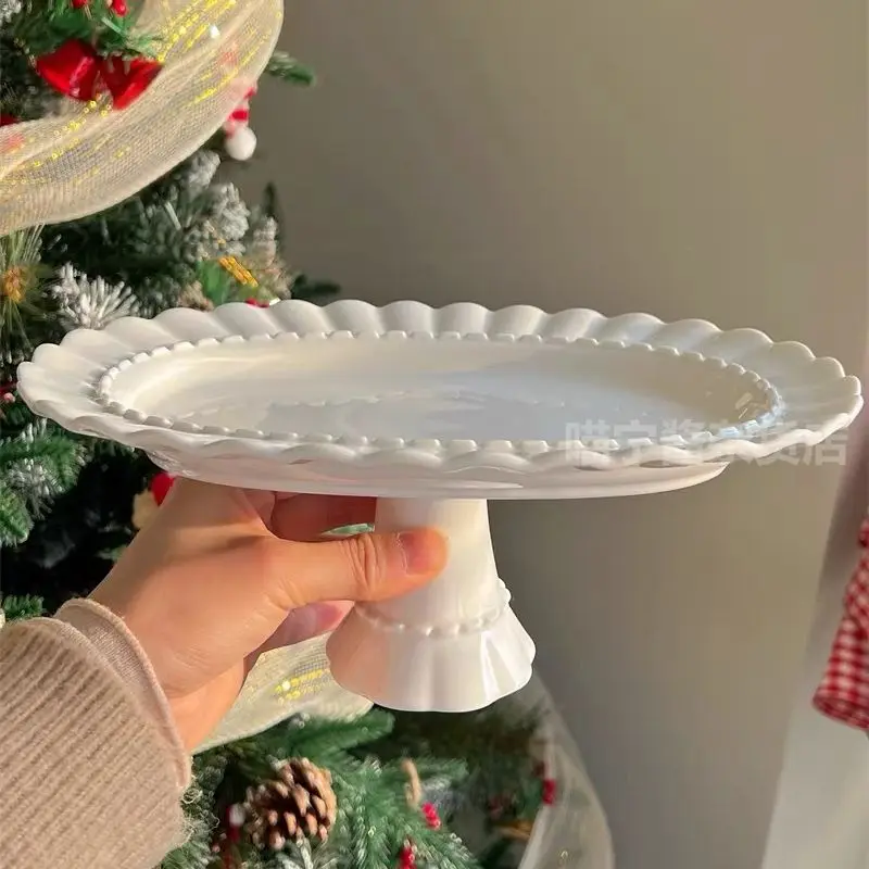 GLASS FOOTED PLATTER WITH GIFT BOX- FY-Y009