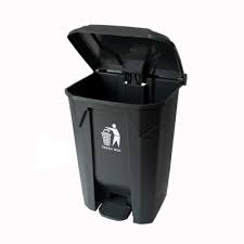 Dustbin Plastic Pedal Black and Yellow 100LTR-100K