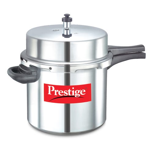 Prestige Popular Virgin Aluminium Precision Weight Valve Pressure Cooker, 12 L-10033