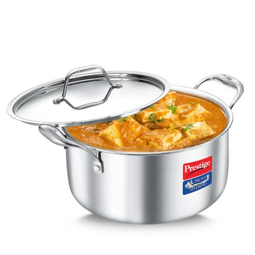 Prestige 24cm/5.5L Tri-Ply Stainless Steel Splendid Casserole - 38329