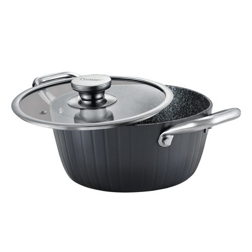 Prestige Durastone Hard Anodised 6 Layer Non-Stick Casserole with Glass Lid 20cm.-37577