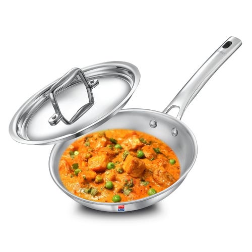 Prestige 24cm/1.7L Tri-Ply Stainless Steel Splendid Fry Pan with Lid- 38318