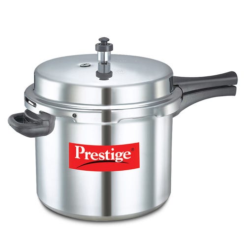 Prestige Popular Virgin Aluminium Precision Weight Valve Pressure Cooker, 10 L-10030
