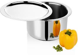 S. Steel Tope Flat Bottom Rolling Tej with Lid- TBR-14