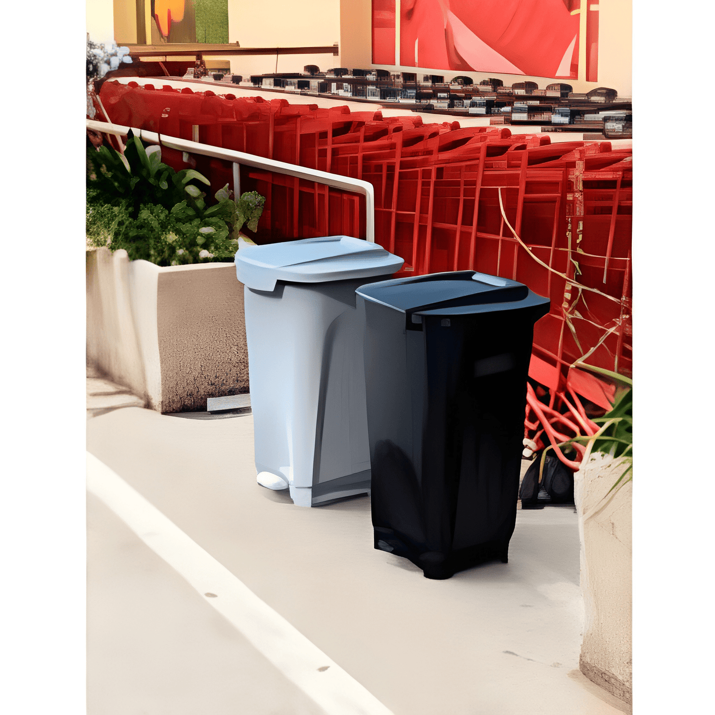 Tramontina T-Force Black Polypropylene Trash Bin 50-L-92813/009