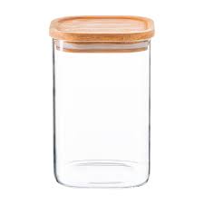 Glass Jar Square With Wooden Cover 10x10cm-S1010(1-38)