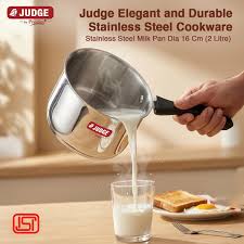 Judge Classic SS Milkpan With Glass Lid Shrinkwrap 14cm- 38246