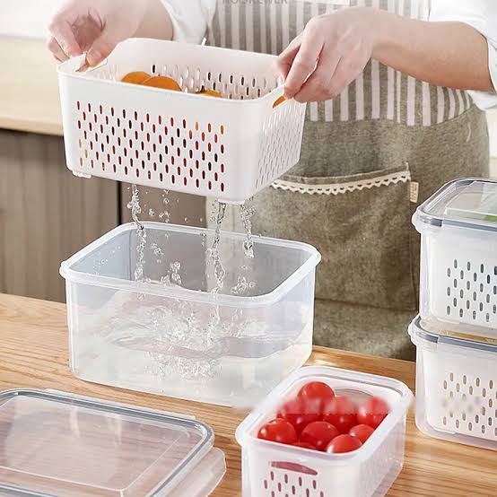 Sealed Drain Rectangular Food Storage 3 Pcs Set R-8717