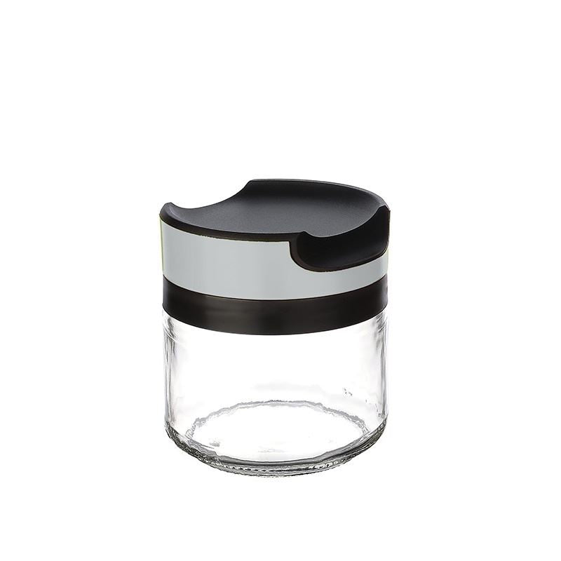 GLASSER JAR WITH LID (TURQUOISE / COFFEE / GREY)300ML-KC-420