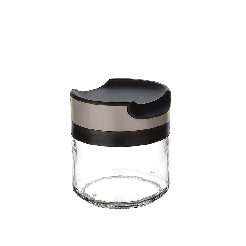 GLASSER JAR WITH LID (TURQUOISE / COFFEE / GREY)300ML-KC-420
