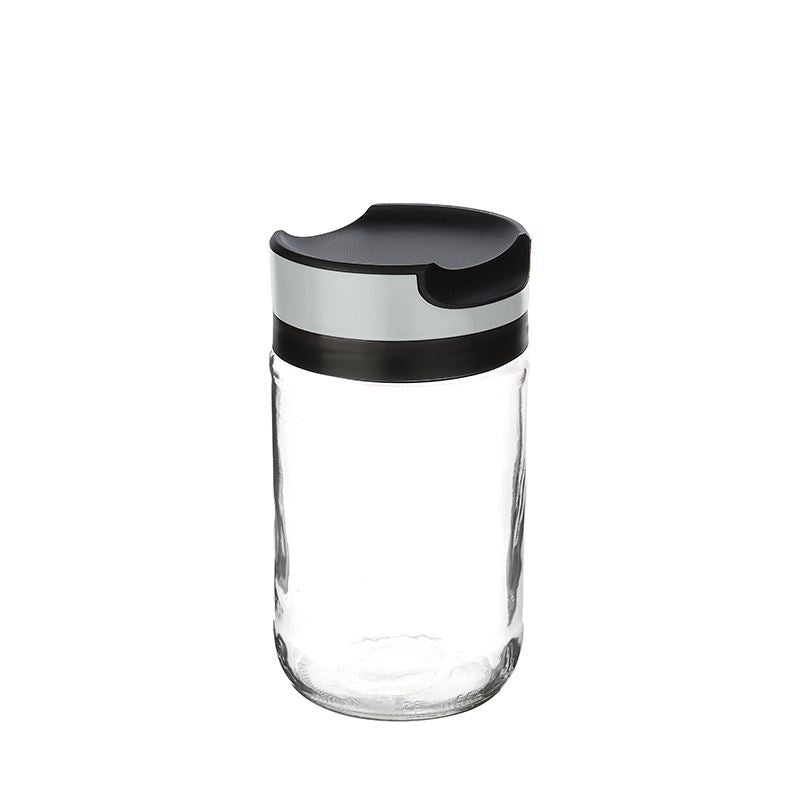 GLASSER JAR WITH LID (TURQUOISE / COFFEE / GREY)660ML-KC-422