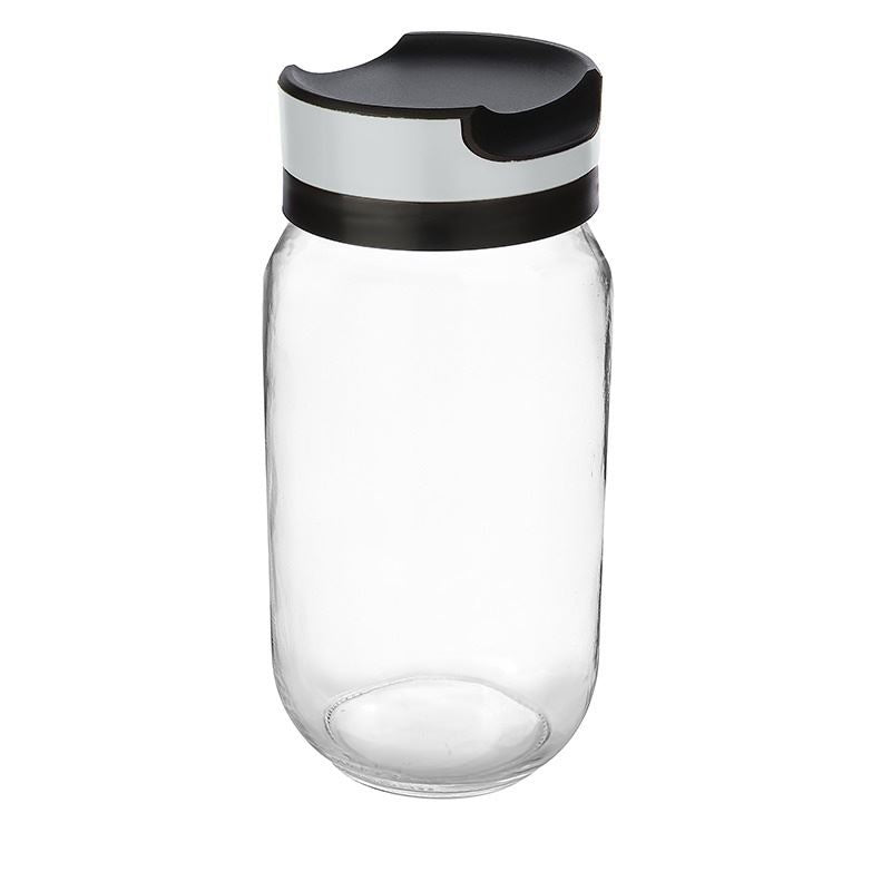 GLASSER JAR WITH LID (TURQUOISE / COFFEE / GREY)1000ML-KC-424